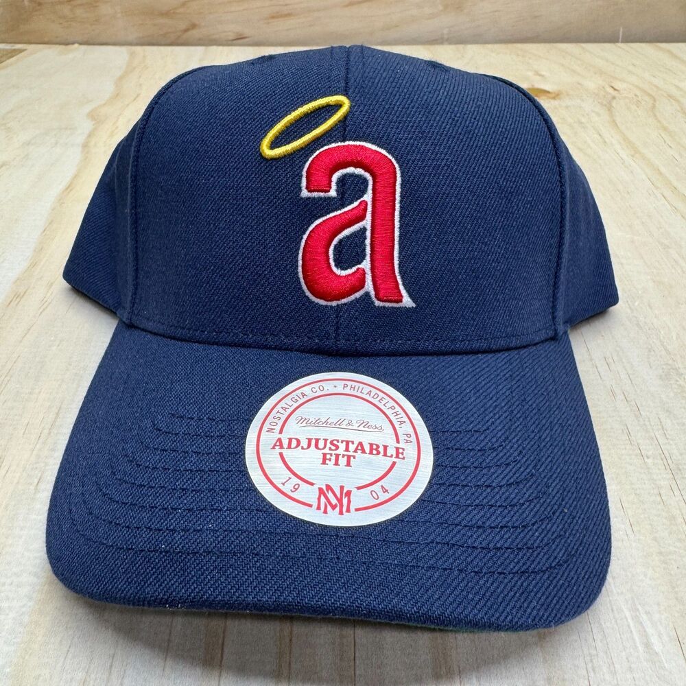 NEW California Angels Throwback Mitchell Ness Adjustable Fit Snapback Blue